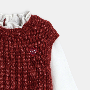 كنزة مُلحق بها قميص للفتيات